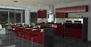COMPLETE KITCHEN OFFER RED HIGH GLOSS DOOR 12 UNITS £399.99 4 YEAR GUARANTEE