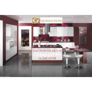 BRAND NEW WHITE HIGH GLOSS COMPLETE KITCHEN SALE £825.00