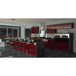 COMPLETE KITCHEN OFFER RED HIGH GLOSS DOOR 12 UNITS £399.99 4 YEAR GUARANTEE